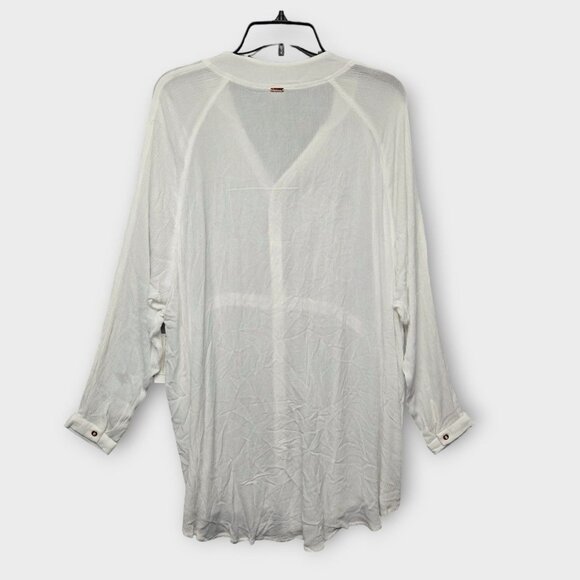 Raisins Juniors Belize Beach Shirtdress Swim Cover-up White Size S NWT - Picture 3 of 5